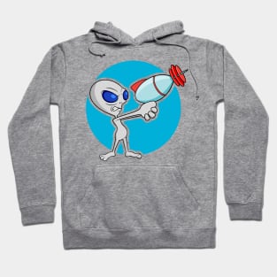 Little grey guy with a big ray gun Hoodie